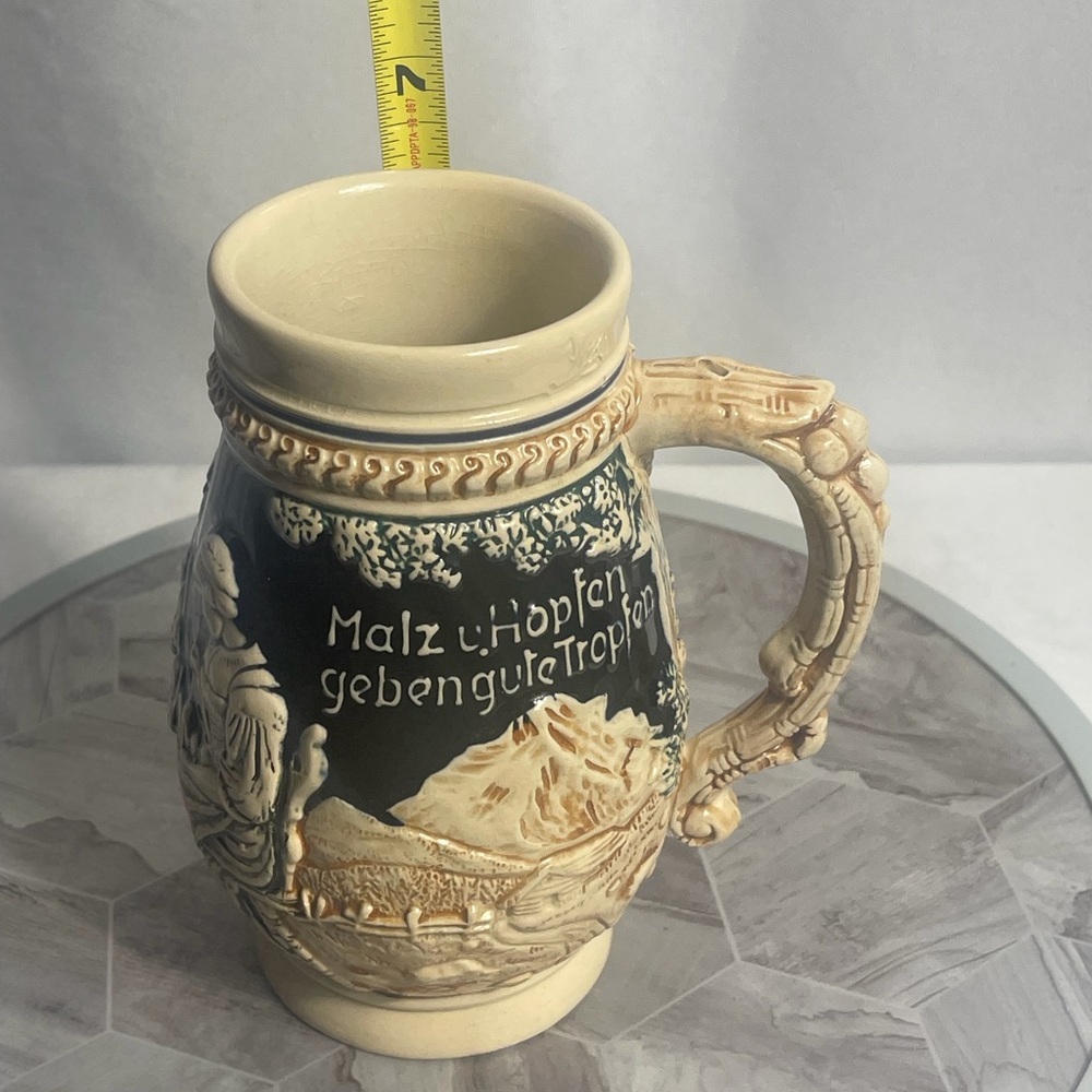 Vintage Style German Beer Stein Relief Scene Ceramic Mug With Handle - Picture 12 of 12